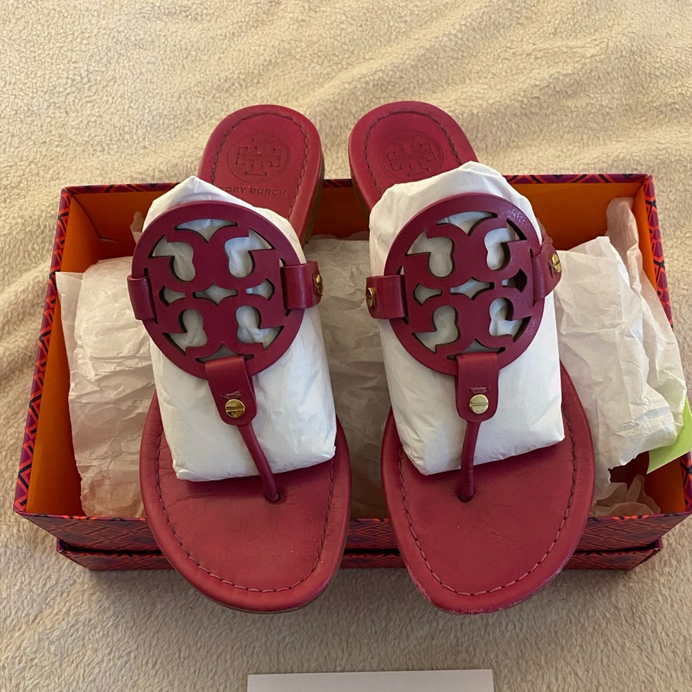 Tory Burch dark fuchsia Miller sandal